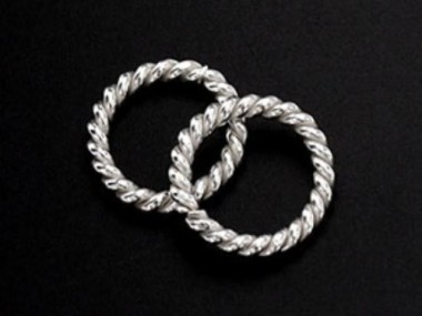 Karen Hill Tribe Silver Opened Twisted Wire Rings 9x1.4mm.