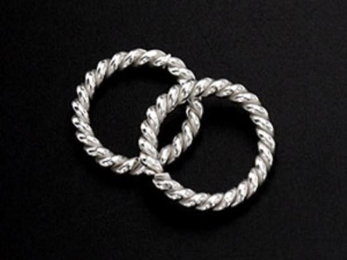 10 of Karen Hill Tribe Silver Opened Twisted Wire Rings 9x1.4mm.