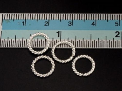 10 of Karen Hill Tribe Silver Opened Twisted Wire Rings 9x1.4mm.