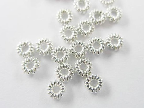 30 of 925 Sterling Silver Spiral Spacer Beads 3.5 mm.