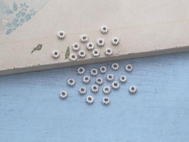 925 Sterling Silver Spiral Spacer Beads 3.5 mm.