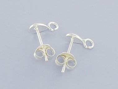 925 Sterling Silver Teardrop Earrings Post Findings 3.5x6 mm.,