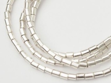 Karen Hill Tribe Silver Tubular Beads 1.4x2.7mm.,