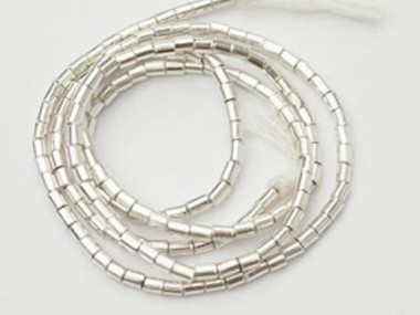 Karen Hill Tribe Silver Tubular Beads 1.4x2.7mm.,