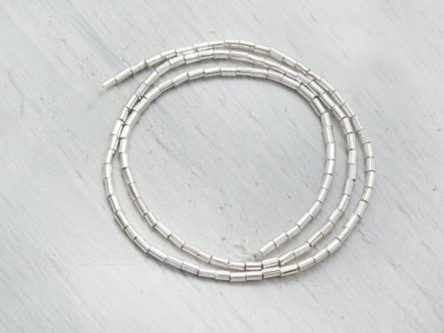 130 of Karen Hill Tribe Silver Tubular Beads 1.4x2.7mm., 13.5 inches / string