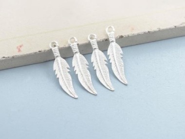 925 Sterling Silver Feather Charms 5x23.5 mm.