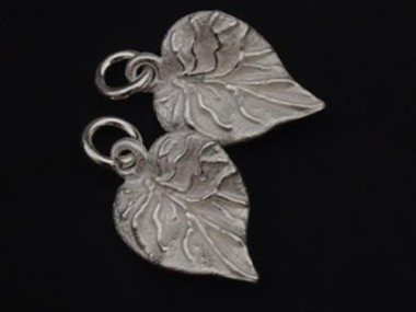 925 Sterling Silver Leaf Charms 10x13 mm.