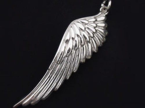 1 of 925 Sterling Silver Angel Wing Pendant 11.5x39mm.