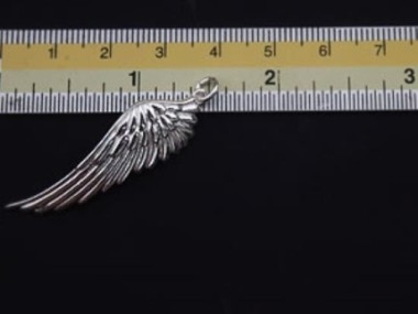 925 Sterling Silver Angel Wing Pendant 11.5x39mm.