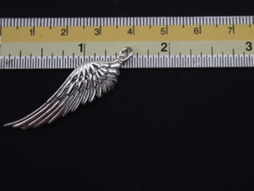 1 of 925 Sterling Silver Angel Wing Pendant 11.5x39mm.