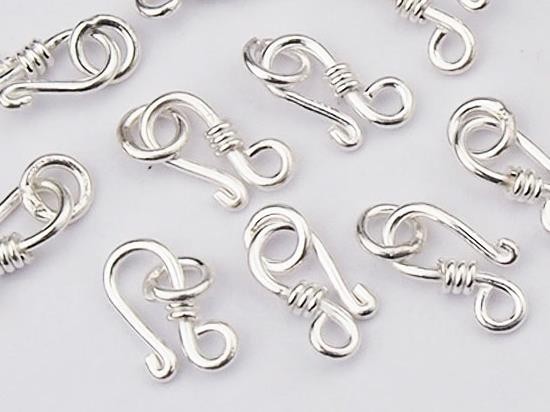 10 of Karen Hill Tribe Silver Clasps 10 mm.