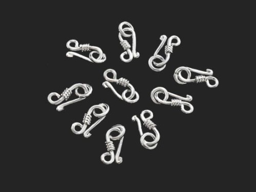 10 of Karen Hill Tribe Silver Clasps 10 mm.