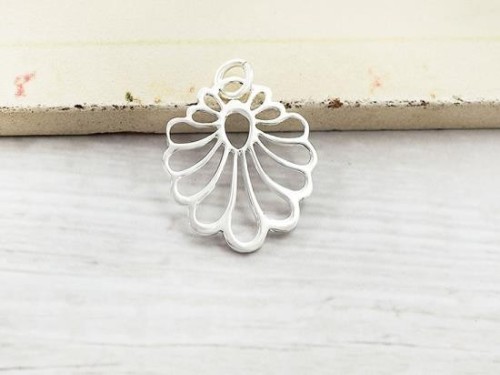 1 of 925 Sterling Silver Cutwork Drop Pendant 18x20 mm.