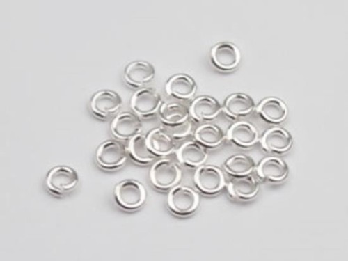 50 of 925 Sterling Silver Opened Jump Rings 3 mm. 20 AWG. Wire