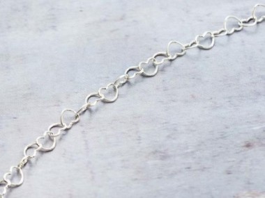 925 Sterling Silver Heart Chain 4.5 x 4 mm.