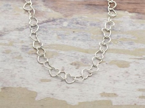 24 inches of 925 Sterling Silver Heart Chain 4.5 x 4 mm.