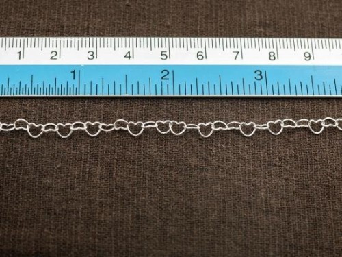 24 inches of 925 Sterling Silver Heart Chain 4.5 x 4 mm.