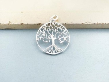 1 of 925 Sterling Silver Tree of Life Pendant 20 mm. Polish Finished