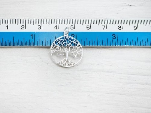 1 of 925 Sterling Silver Tree of Life Pendant 20 mm. Polish Finished