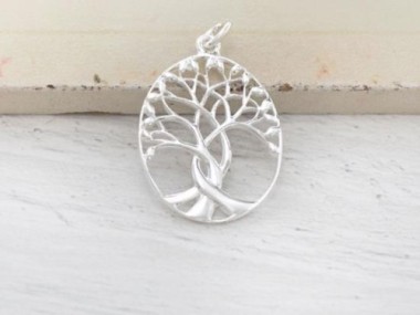 925 Sterling Silver Tree of Life Pendant 18 x 22 mm.