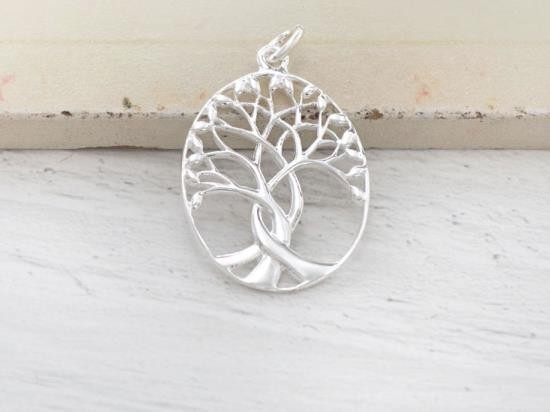 1 of 925 Sterling Silver Tree of Life Pendant 18 x 22 mm. Polish Finished