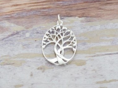 925 Sterling Silver Tree of Life Pendant 18 x 22 mm.