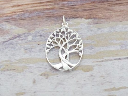 1 of 925 Sterling Silver Tree of Life Pendant 18 x 22 mm. Polish Finished