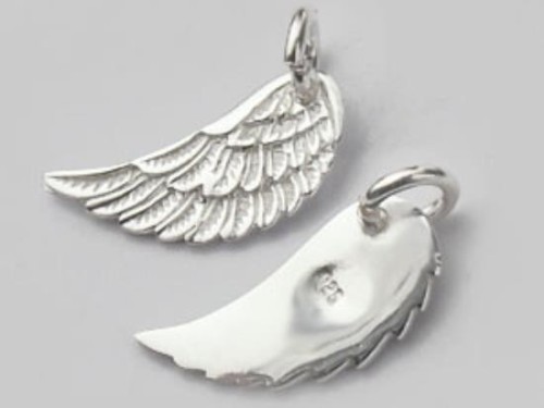 2 of 925 Sterling Silver Angel Wing Charms 6x15mm.