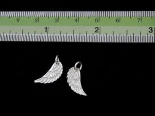 2 of 925 Sterling Silver Angel Wing Charms 6x15mm.