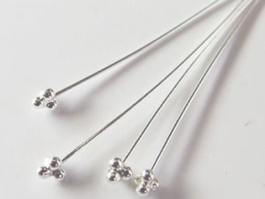 925 Sterling Silver Head Pins 50 mm.