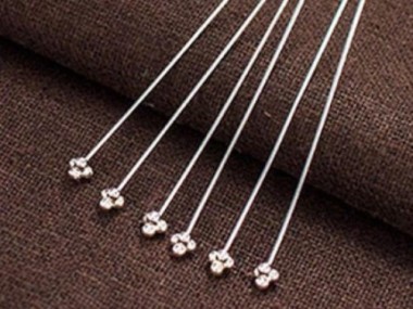 925 Sterling Silver Head Pins 50 mm.