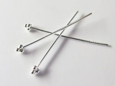 925 Sterling Silver Head Pins 0.7x30 mm.