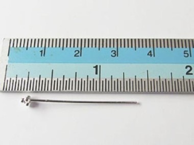 925 Sterling Silver Head Pins 0.7x30 mm.