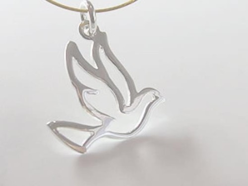 2 of 925 Sterling Silver Bird Charms 16x17 mm. Polish Finished