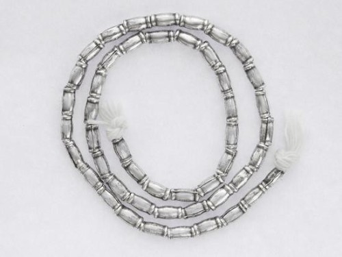 45 of Karen Hill Tribe Silver Bamboo Beads 2.5x5 mm. 9" , Oxidized Finish.