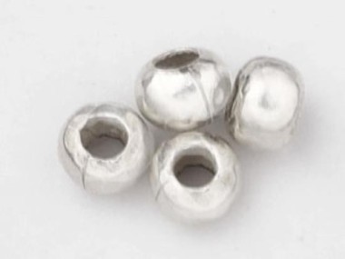 Karen Hill Tribe Silver Plain Rondelle Beads 6x4mm.