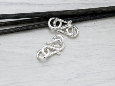 Karen Hill Tribe Silver Hammered Clasps 14mm.