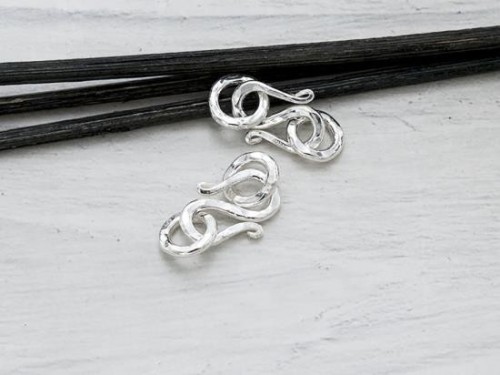 2 of Karen Hill Tribe Silver Hammered Clasps 14mm.