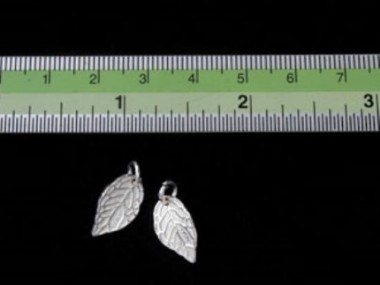 925 Sterling Silver Leaf Charms 8x14mm.