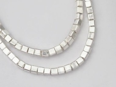 60 of Karen Hill Tribe Silver Cube Beads 2.3x2.2 mm.