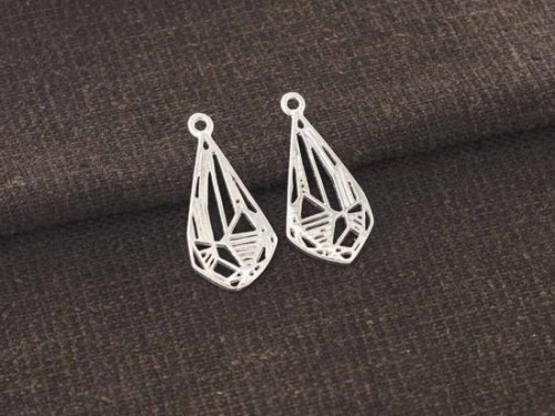 2 of 925 Sterling Silver Diamond Shape Charms 10x18 mm.