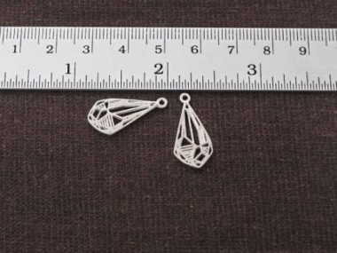 925 Sterling Silver Diamond Shape Charms 10x18 mm.