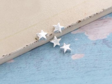 925 Sterling Silver Little Star Beads 5mm.