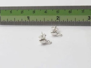 925 Sterling Silver Oval Earrings Post Findings 4x6 mm.