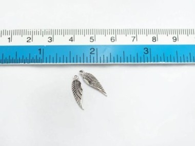 925 Sterling Silver Angel Wing Charms 5x16mm.