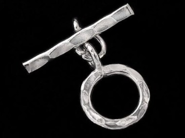 Karen Hill Tribe Silver Hammered Circle Toggles 10 mm.