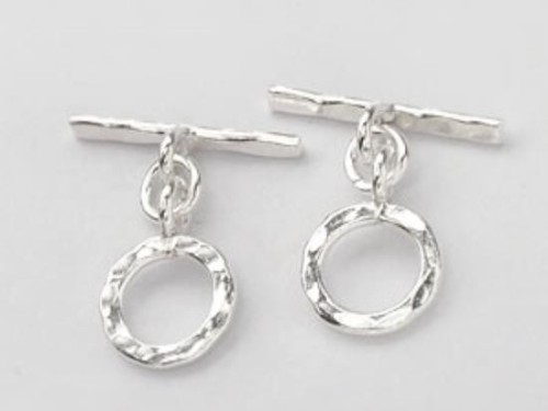 4 of Karen Hill Tribe Silver Hammered Circle Toggles 10 mm.