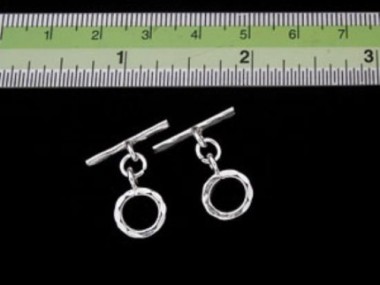 Karen Hill Tribe Silver Hammered Circle Toggles 10 mm.