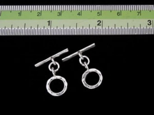 4 of Karen Hill Tribe Silver Hammered Circle Toggles 10 mm.