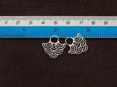 925 Sterling Silver Wave Design Charms 19x20mm.,